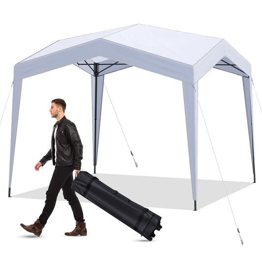 LIVSK Partytent 3x3 - Pop-up Structuur - UPF50+ Zonbescherming - Waterdicht - Inclusief Draagtas - 302 x 302 x 265-375 cm - Wit