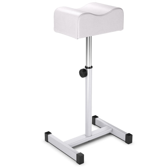 LIVSK Verstelbare Pedicure Voetensteun - Stalen Frame - Hoogte 45-65 cm - Comfortabel Kussen - Voor Thuis en Salon - Wit