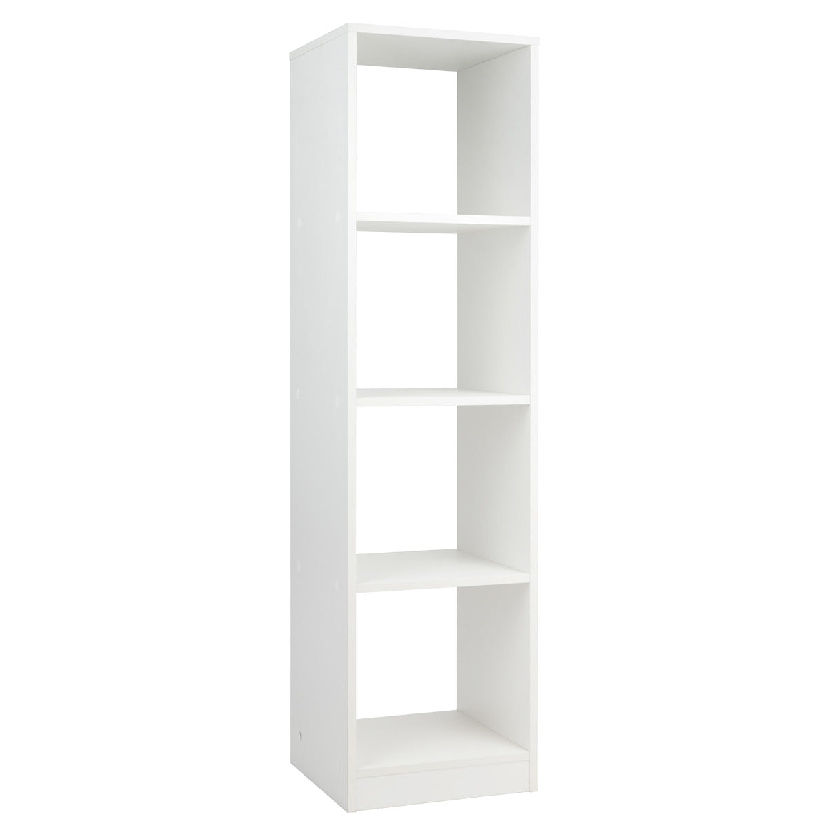 LIVSK Smalle Boekenkast - Ruimtebesparend Design met 4 Kubussen - Totale Draagvermogen 75 kg - Wit