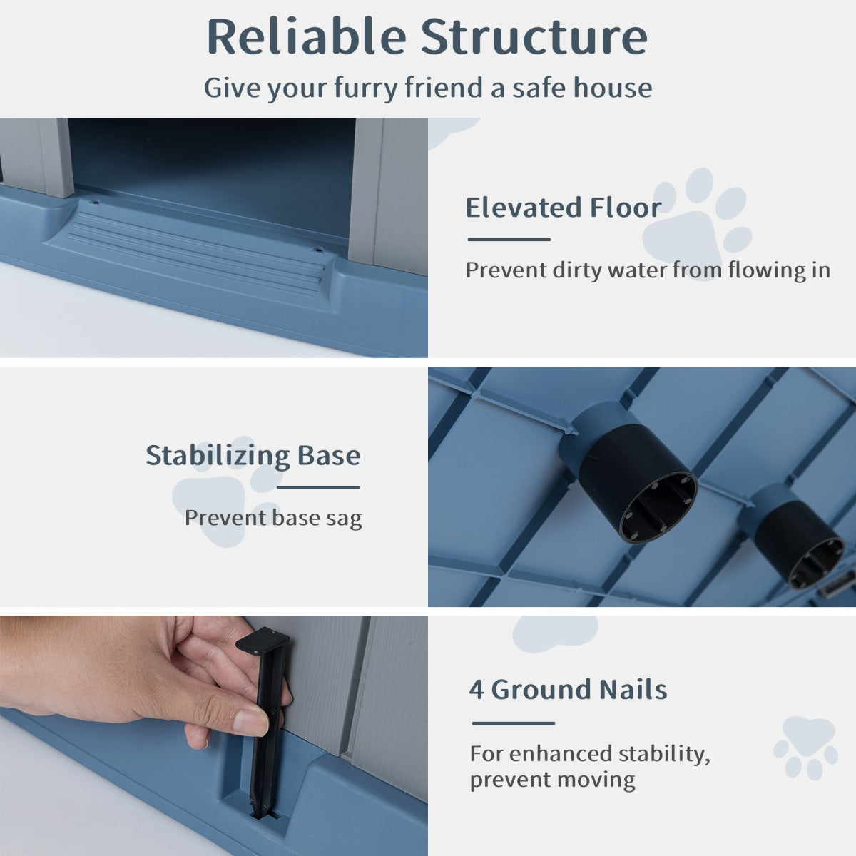 Livsk costway plastic hondenhok geschikt voor kleine tot middelgrote honden 3