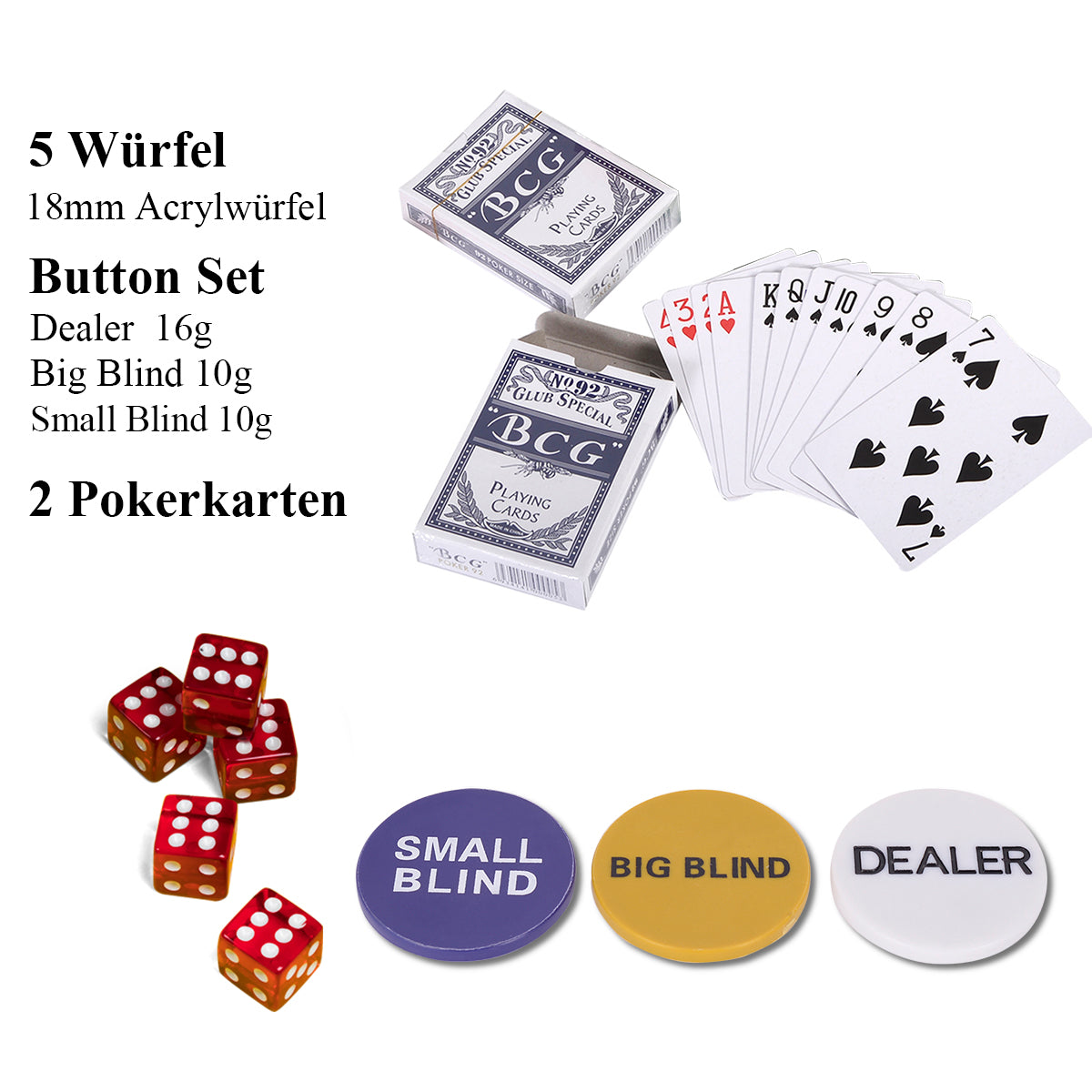 LIVSK Pokerkoffer Set - Aluminium Koffer met 500 Fiches - 2 Pokerdecks - 5 Dobbelstenen - Professionele Kwaliteit - Zwart