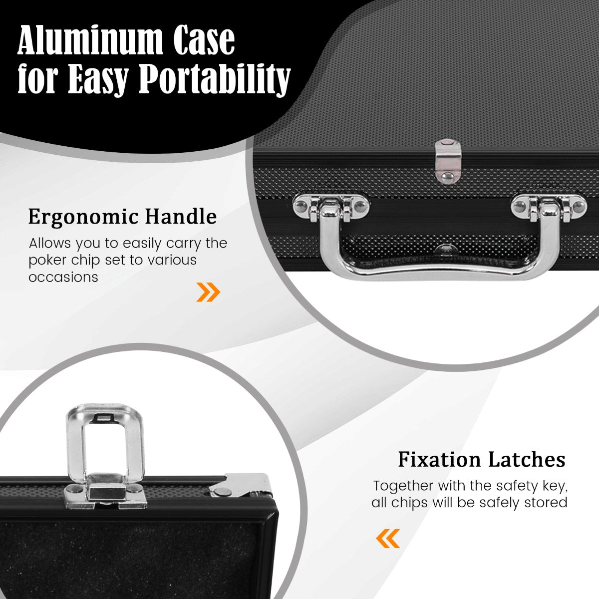 LIVSK Casino Poker Chip Set - 300 Chips in 7 Kleuren - Inclusief 2 Kaartspellen en Aluminium Draagtas - Zwart