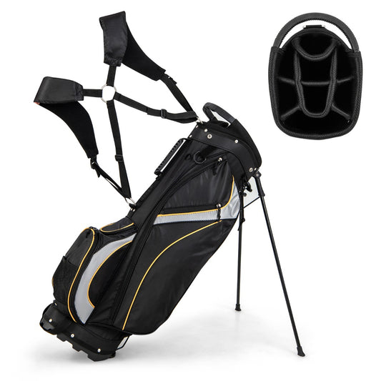 LIVSK Professionele Golftas - 8-Voudig Verdeelsysteem - Regenhoes - Dubbel Bandensysteem - 84 cm - Zwart