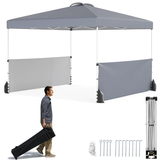 LIVSK Pop-up Paviljoen 3 x 3 m - Verstelbare Hoogtes - Draagtas met Wielen - Stevig Metalen Frame - Inclusief Grondpennen - Grijs