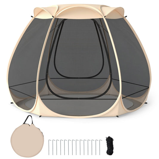 LIVSK Pop-up Mesh-tent - Voor 4-6 Personen - Insectenbescherming - Eenvoudig op te zetten - Stevige constructie - Zwart