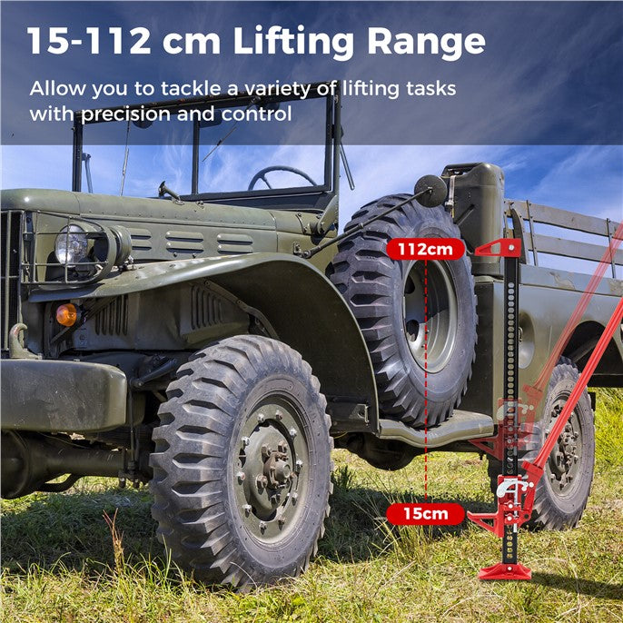 LIVSK auto-lastheffer - Hefhoogte 15-112 cm - Capaciteit 3.000 kg - Vergrendelingsmechanisme - Robuust - Rood