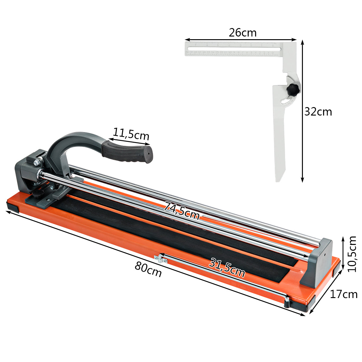 LIVSK Professionele Tegelsnijder - Snijlengte 61 cm - Snijdikte 5-12 mm - Ergonomisch Ontwerp - Stabiele Basis - Zwart