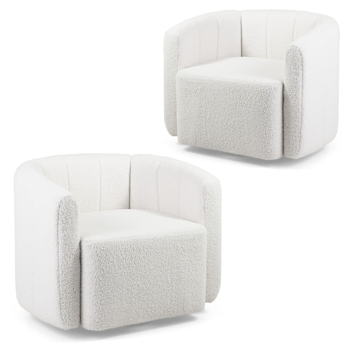 LIVSK Sherpa Relaxstoel - Ergonomisch Draaibaar - Ruime Zitting 59 x 58 cm - Voor Woonkamer en Slaapkamer - Wit