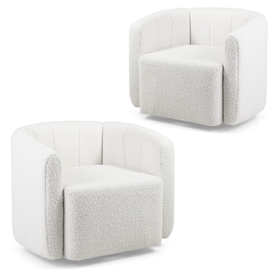 LIVSK Sherpa Relaxstoel - Ergonomisch Draaibaar - Ruime Zitting 59 x 58 cm - Voor Woonkamer en Slaapkamer - Wit