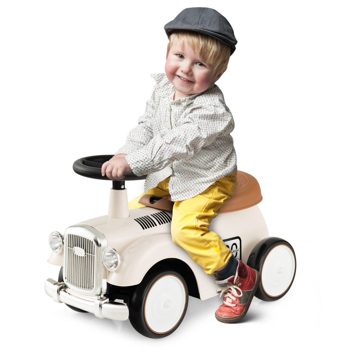 LIVSK Kinder Ride-On Auto - Ergonomisch Stuur - Opbergruimte - EVA Wielen - Voor 18-36 maanden - Wit