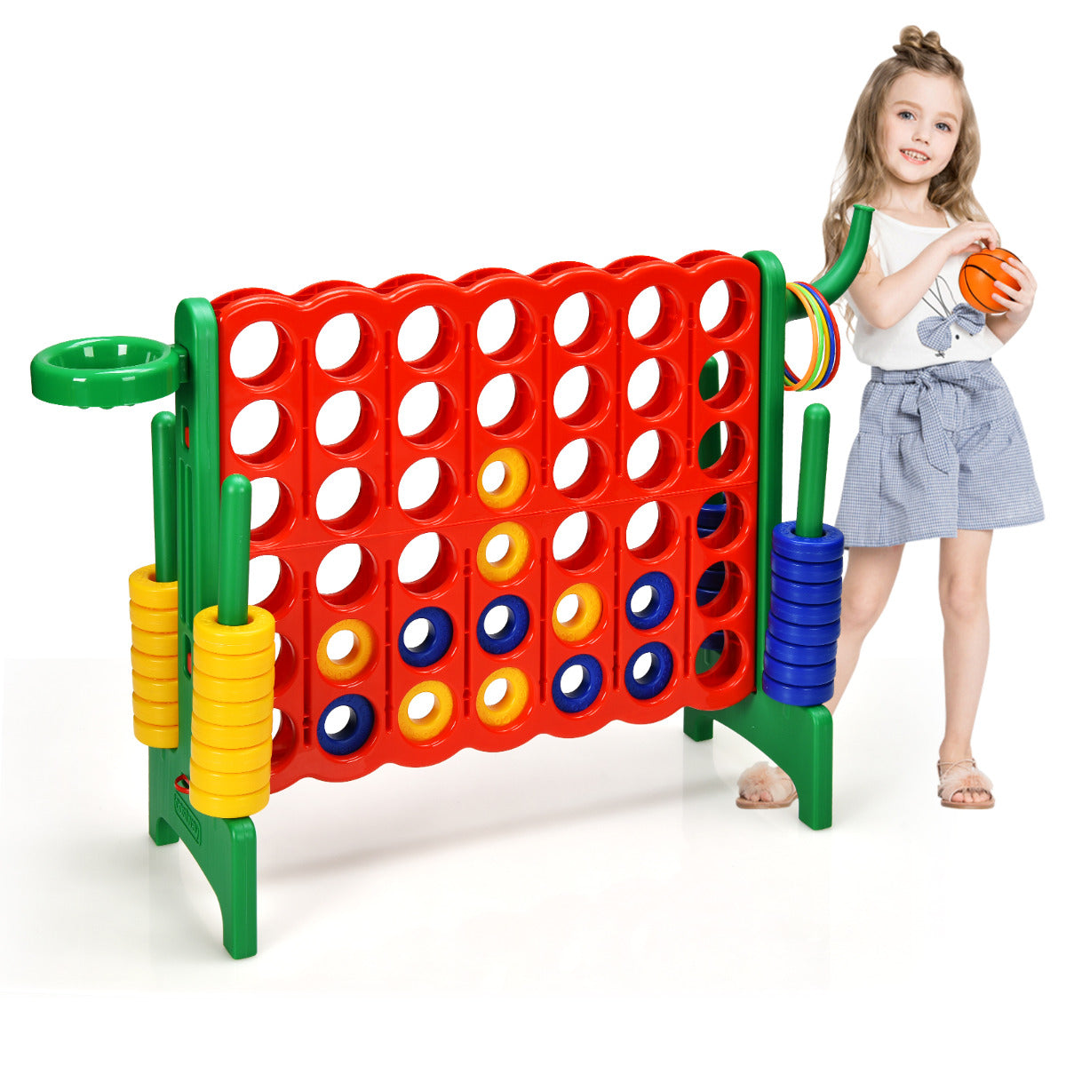 LIVSK 4-in-1 Reuzenspelset - 3-in-1 Ontwerp - Kindvriendelijk en Duurzaam - Voor Binnen en Buiten - 84 x 33 x 74 cm - Multicolor
