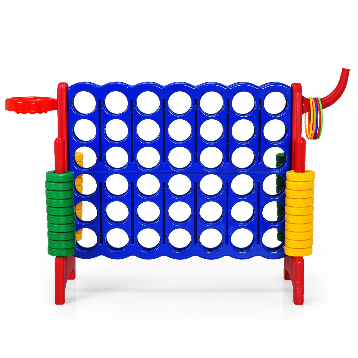 LIVSK 4-in-1 Reuzenspelset - Extra Groot - Veilig PP & PE - Voor Binnen en Buiten - Ontwikkelt Vaardigheden - 84 x 33 x 74 cm -