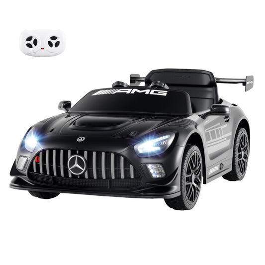 LIVSK Elektrische Kinderauto Mercedes-AMG GT3 - Afstandsbediening - 3 Snelheden - Veiligheidsgordel - Tot 25 kg - Zwart