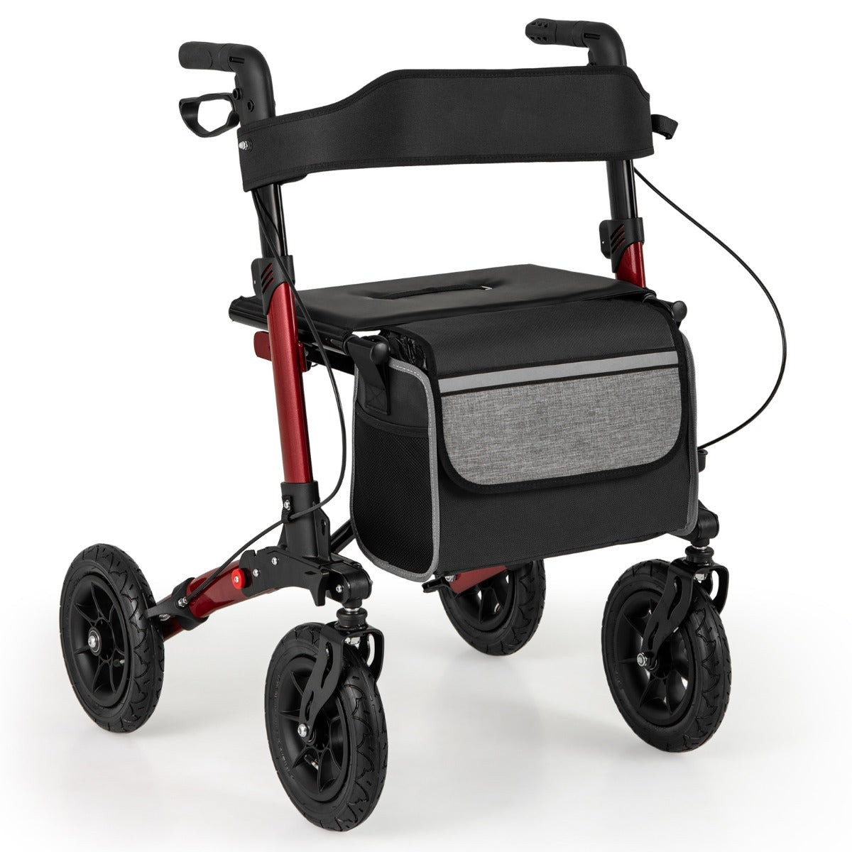 LIVSK Opvouwbare Rollator voor Senioren - Lichtgewicht Aluminium - 23 cm Luchtbanden - Verstelbare Greephoogte - Tot 140 kg -