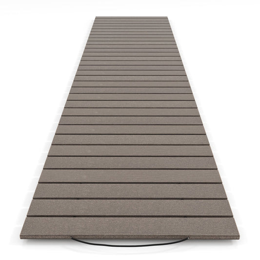 LIVSK Oprolbare Tuinpad van HDPE - Weerbestendig - Antislip - Stevige Verbinding - 242 x 55 x 1,2 cm - Grijs