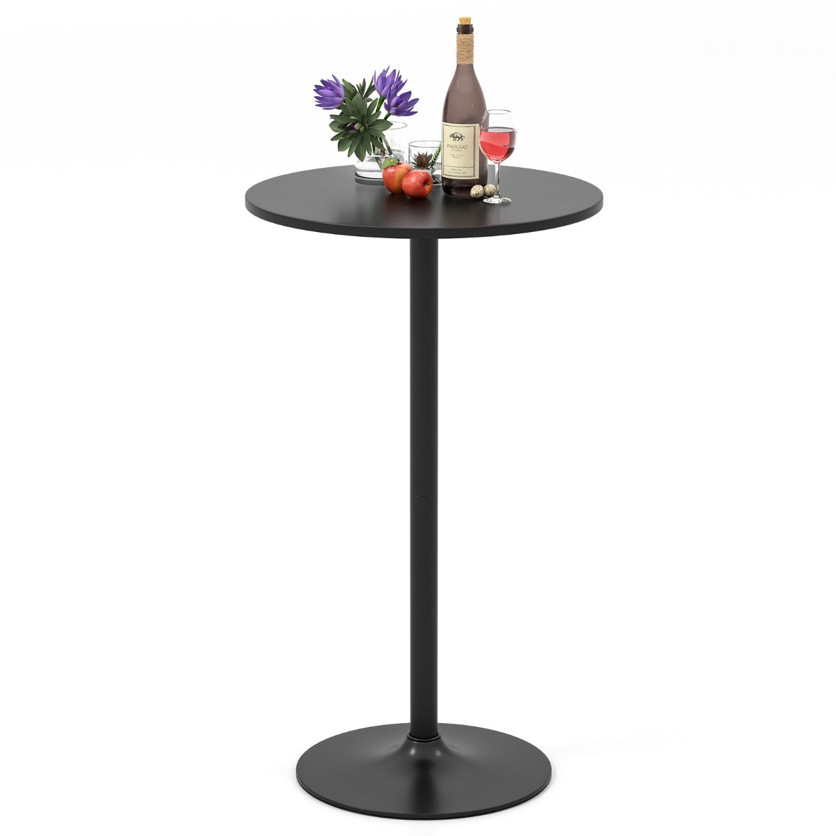 LIVSK Omvormbare Bistrotafel - Bartafel 101,5 cm of Salontafel 40 cm - Stevige Metalen Basis - Ruim Tafelblad 60 cm - Zwart