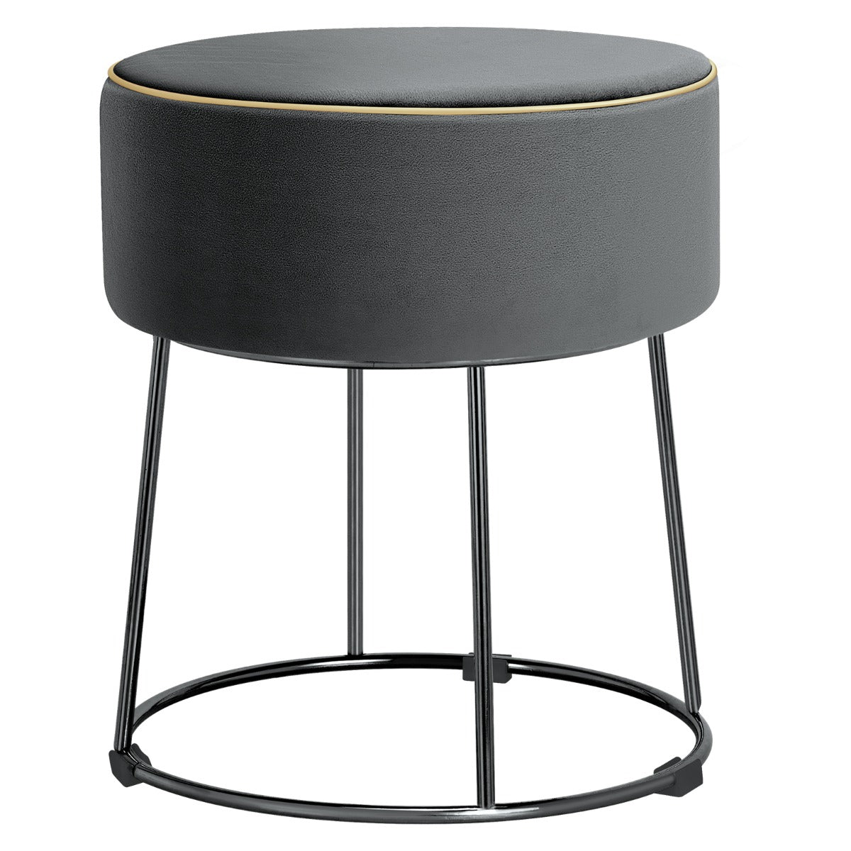 LIVSK Ronde Fluwelen Poef - Multifunctioneel als Voetensteun en Bijzettafel - Draagvermogen 150 kg - Lichtgewicht - Roze/Grijs