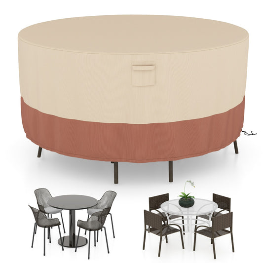LIVSK Ronde Terrasmeubelhoes - Duurzaam Polyester met PU-coating - Ventilatieopeningen - Verstelbare Gespen - 158/183/213 cm -