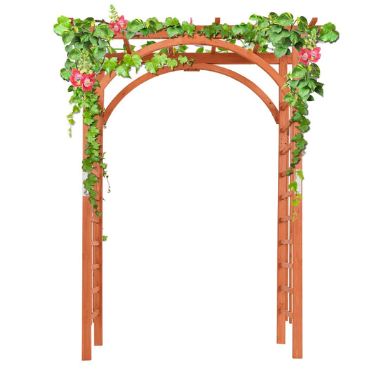 Livsk costway rozenboog van hout tuinboog voor klimplanten houten tuinboog voor buiten elegante trouwboog voor ceremonies trouwfotos