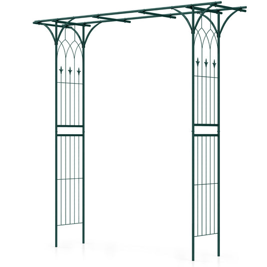 LIVSK Metalen Tuinboog - Weerbestendig en Roestvrij - Eenvoudig te Monteren - Veelzijdig Versierbaar - 205 x 52 x 205 cm - Groen