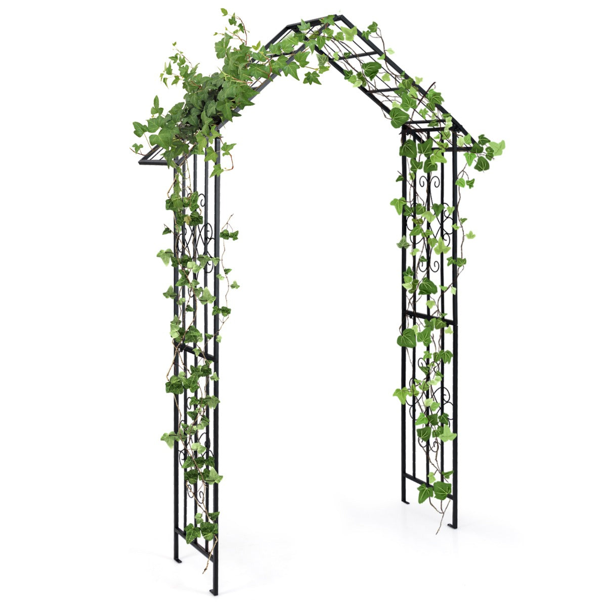 LIVSK Tuinboog van Metaal - Stijlvol Latwerk met Dakvorm - Duurzaam en Stabiliteit - Voor Klimplanten en Decoratie - 140 x 40 x