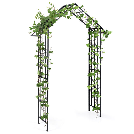 LIVSK Tuinboog van Metaal - Stijlvol Latwerk met Dakvorm - Duurzaam en Stabiliteit - Voor Klimplanten en Decoratie - 140 x 40 x