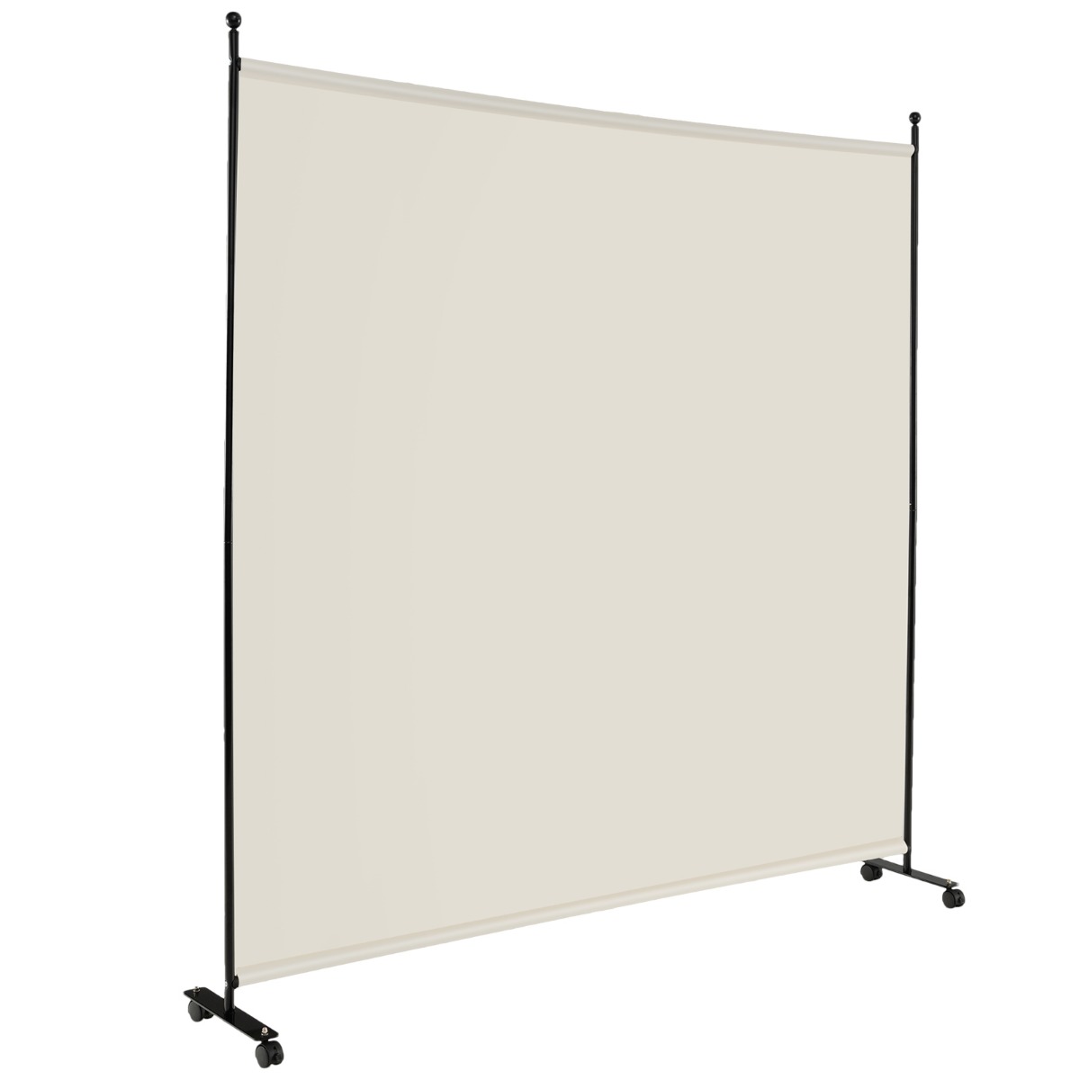 LIVSK Opvouwbare Ruimteverdeler - Met Wieltjes - Inkijkbescherming - Voor Thuis en Kantoor - 184 x 30 x 184 cm - Gebroken Wit