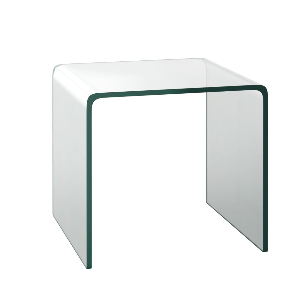 LIVSK Glazen Bijzettafel - U-vormig Design - Hittebestendig Geharde Glas - Geen Montage Nodig - Tot 30 kg - Transparant