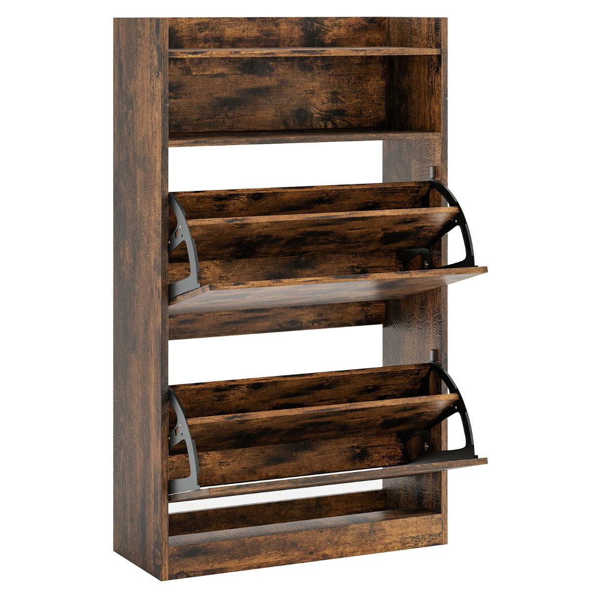 LIVSK schoenenkast met klapvakken - Ruimtebesparend ontwerp - Verstelbare planken - Elegant modern design - 60 x 24 x 102 cm -