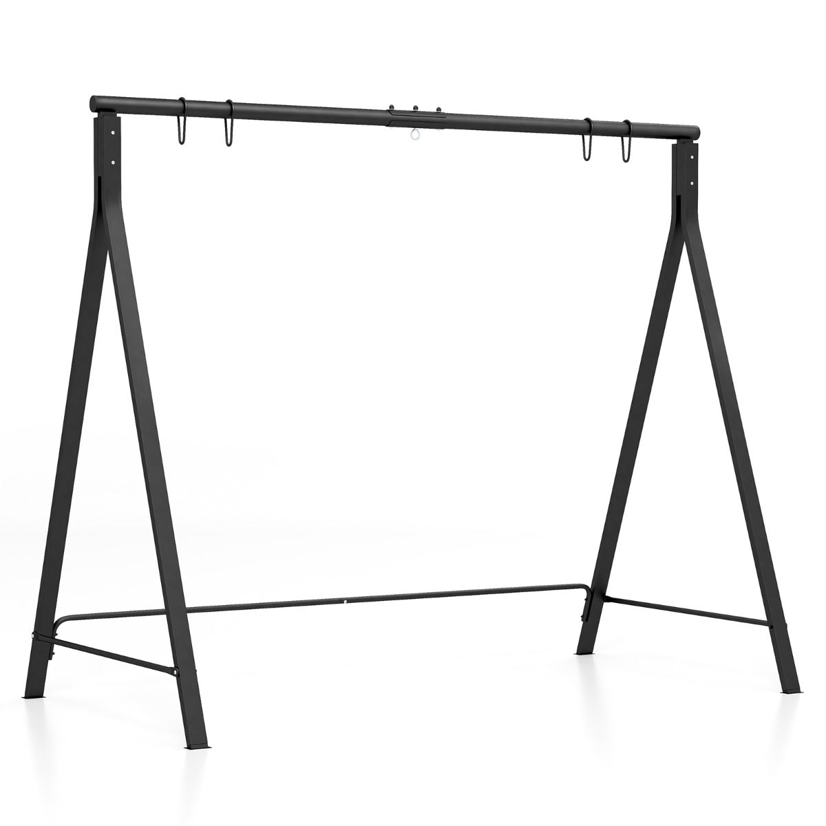 LIVSK Schommelframe met 5 Ophangringen - Robuust Metaal - A-vormig Ontwerp - Voor Diverse Schommels - Tot 120 kg - Zwart