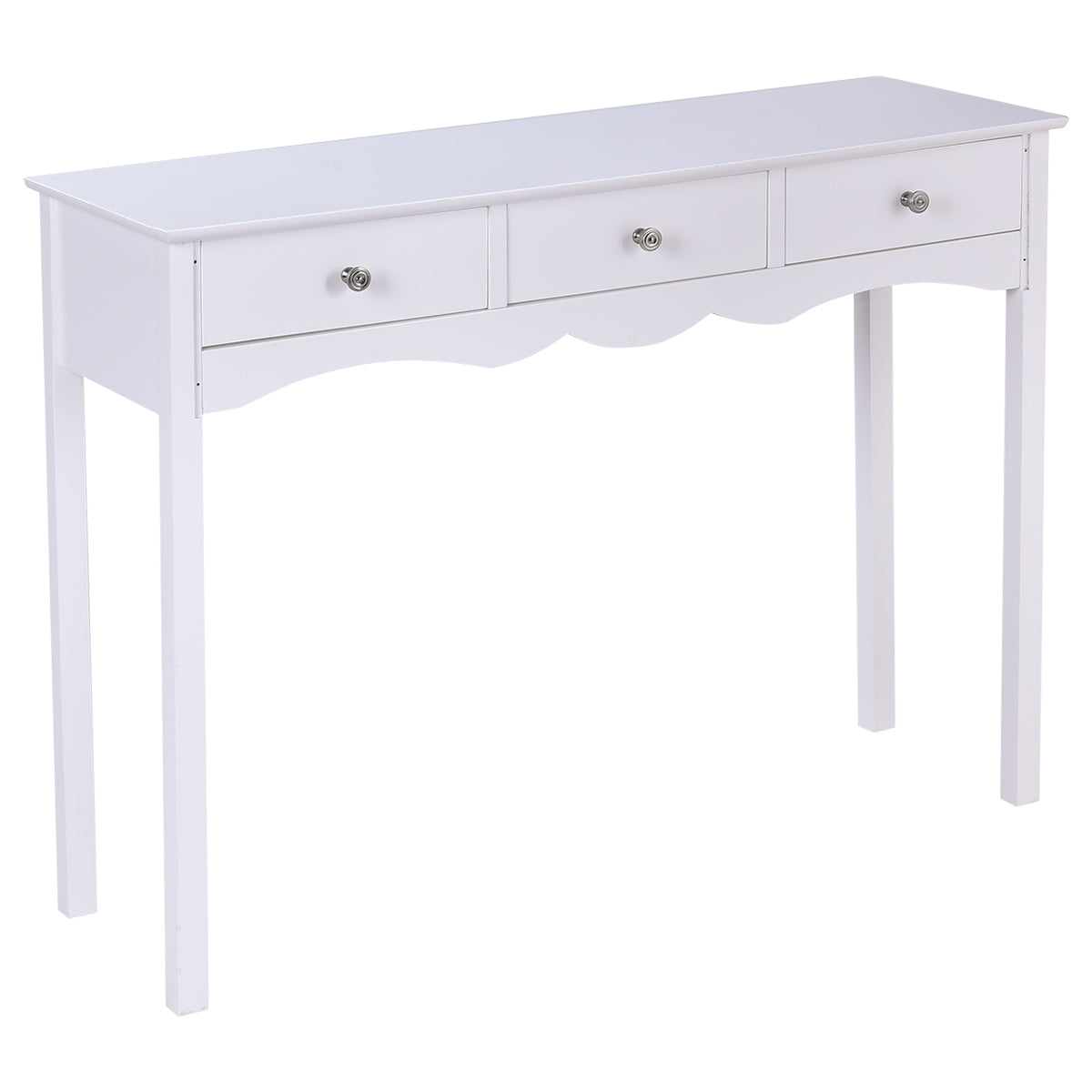 Livsk costway schrijftafel met 3 laden multifunctionele moderne make up nachtkastje tafel computer bureau voor thuiskantoor 1 1