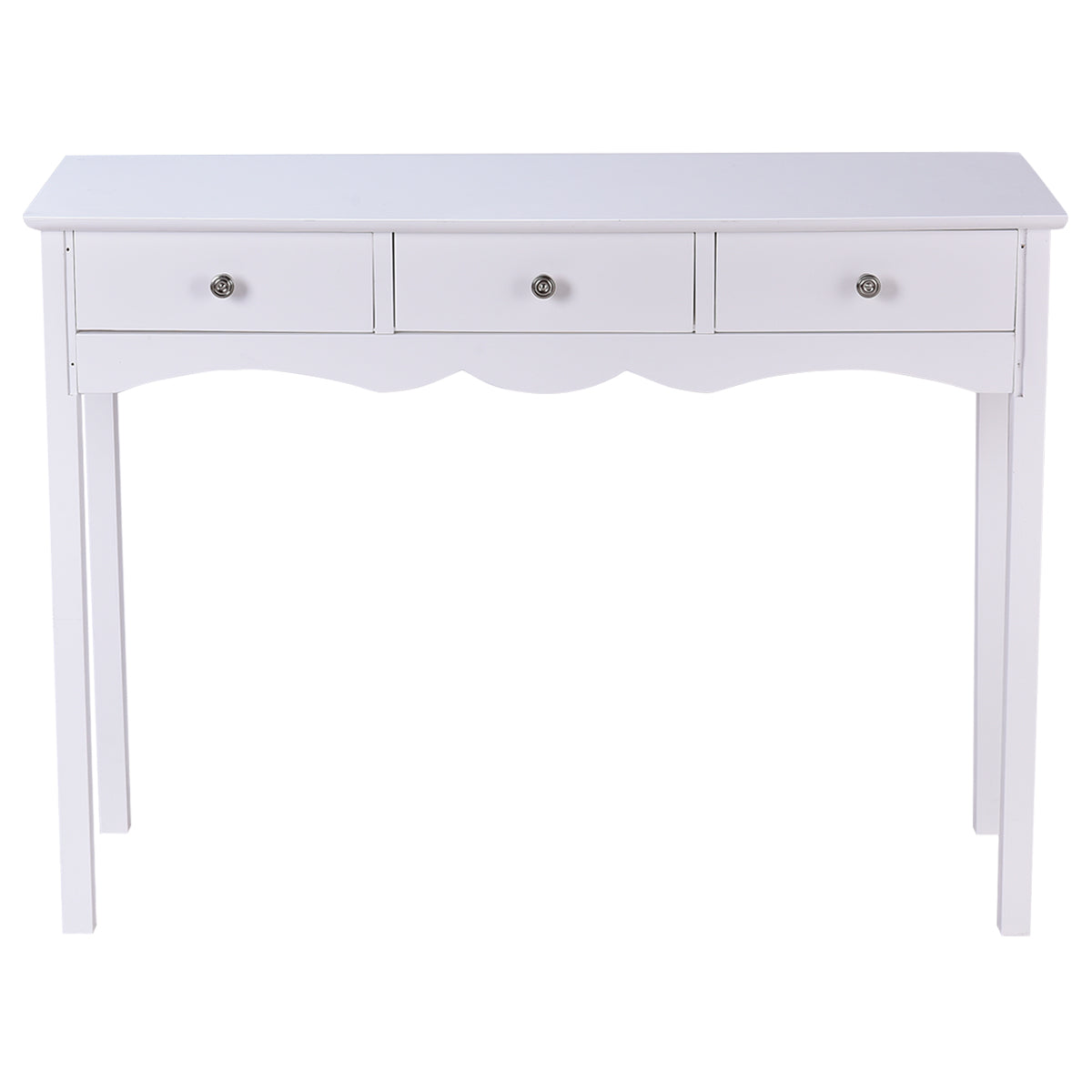 Livsk costway schrijftafel met 3 laden multifunctionele moderne make up nachtkastje tafel computer bureau voor thuiskantoor 3