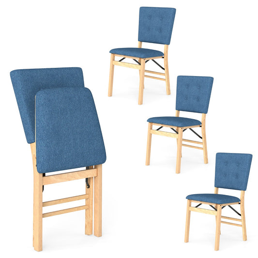 Livsk costway set van 2 4 opvouwbare eetkamerstoelen keukenstoelen zonder armleuningen met gestoffeerde zitting en verstelbare rugleuning