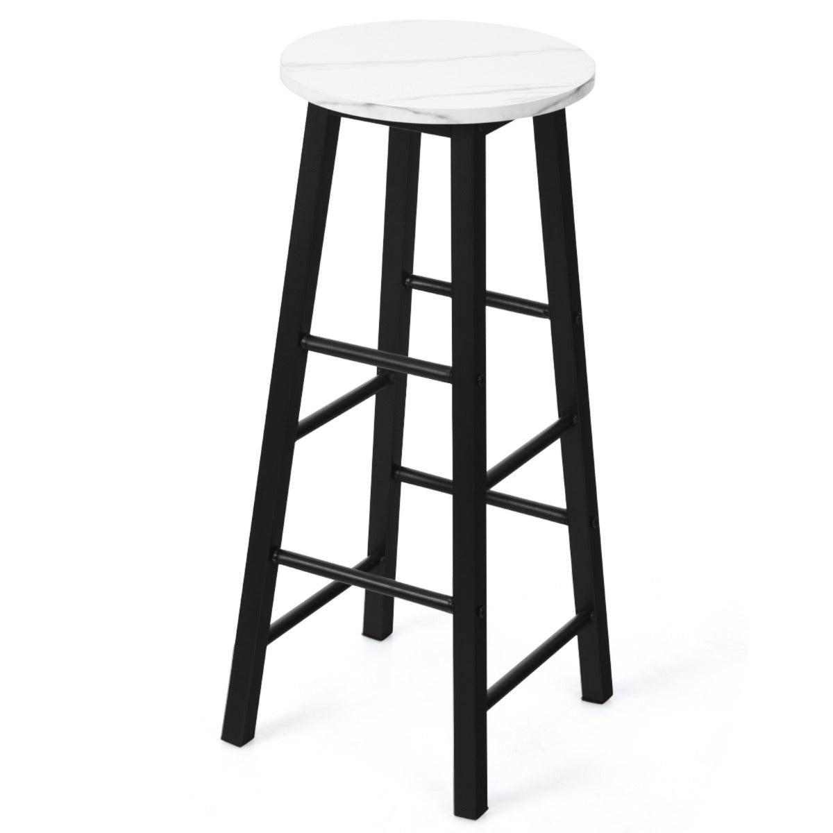 LIVSK Barkrukken Set - Hoogwaardig Spaanplaat - 4-zijdige Voetensteun - Draagvermogen 115 kg - Eenvoudig Modern Design - Wit