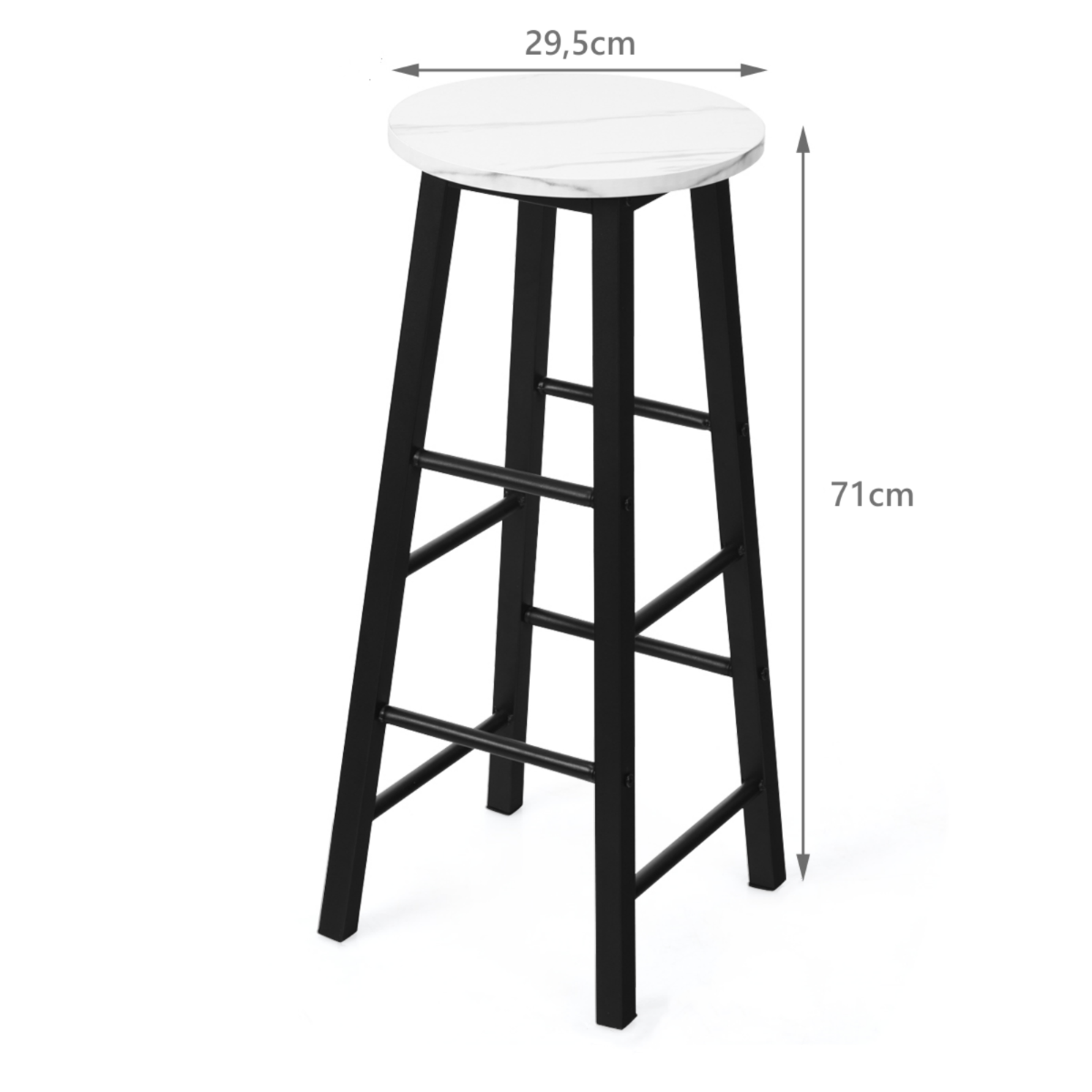LIVSK Barkrukken Set - Hoogwaardig Spaanplaat - 4-zijdige Voetensteun - Draagvermogen 115 kg - Eenvoudig Modern Design - Wit