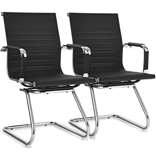 LIVSK Moderne Bureaustoel met Ergonomische Rugleuning - Stabiele Metalen Basis - Rubber Glijders - Tot 120 kg - Zwart