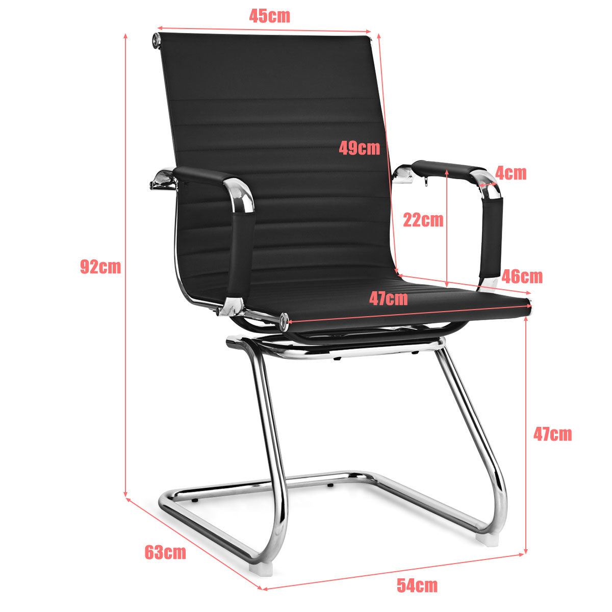 LIVSK Moderne Bureaustoel met Ergonomische Rugleuning - Stabiele Metalen Basis - Rubber Glijders - Tot 120 kg - Zwart