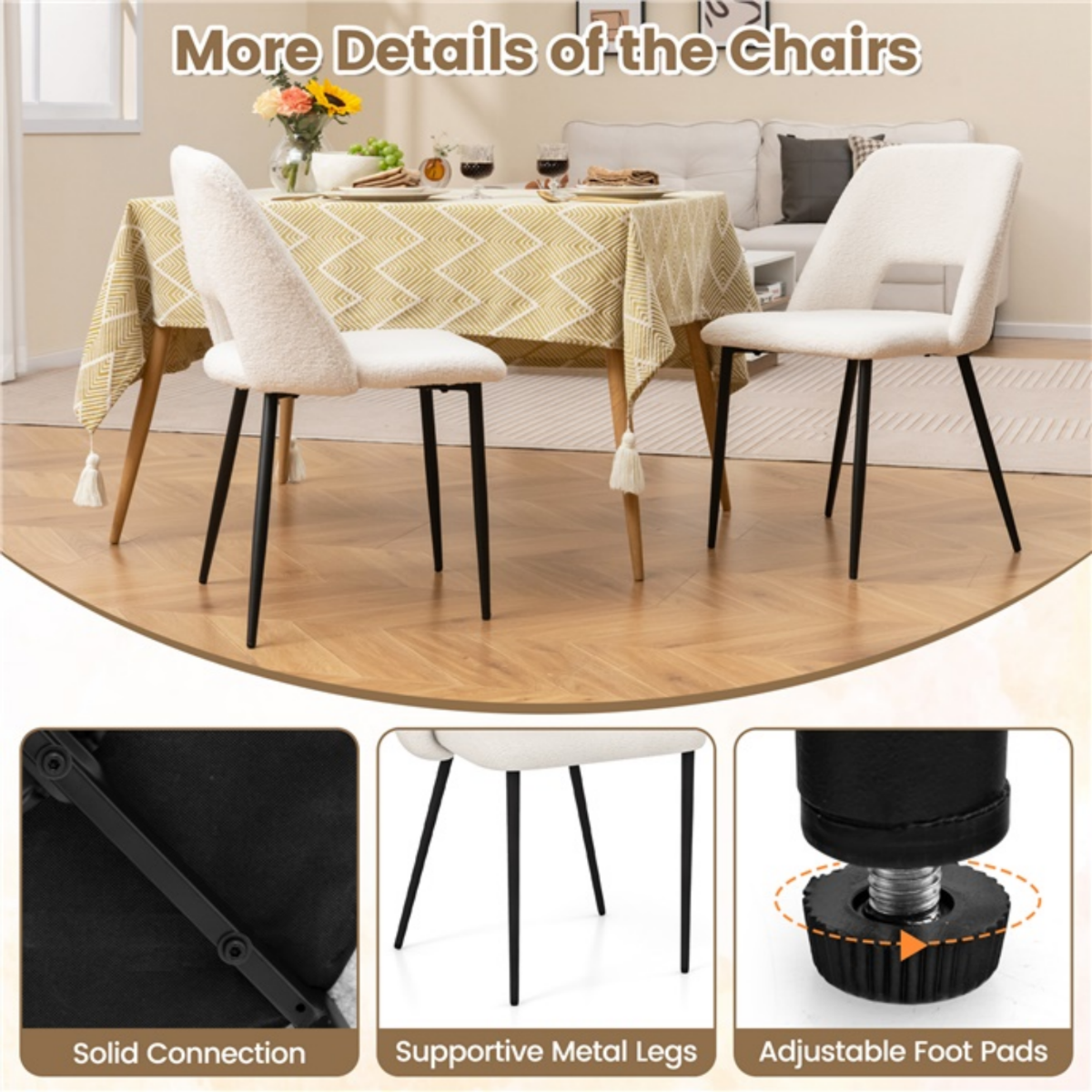 LIVSK Set van 2 Eetkamerstoelen - Luxe Teddy Fluweel - Ergonomisch Ontwerp - Draagvermogen tot 150 kg - Modern en Stijlvol - Groen