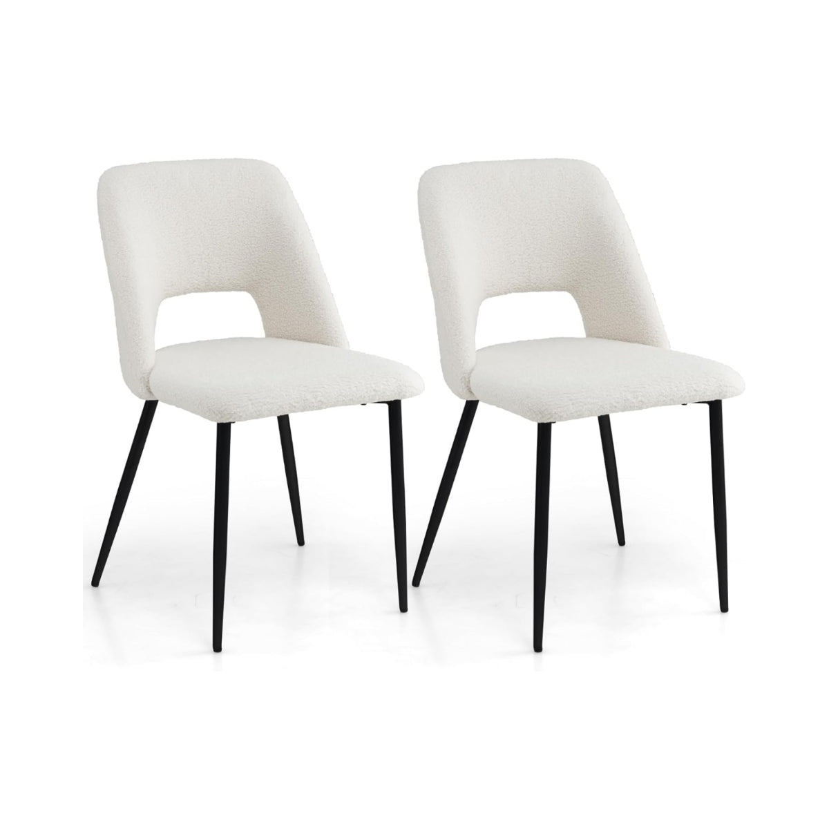 LIVSK Set van 2 Eetkamerstoelen - Luxe Teddy Fluweel - Ergonomisch Ontwerp - Draagvermogen tot 150 kg - Modern en Stijlvol - Groen