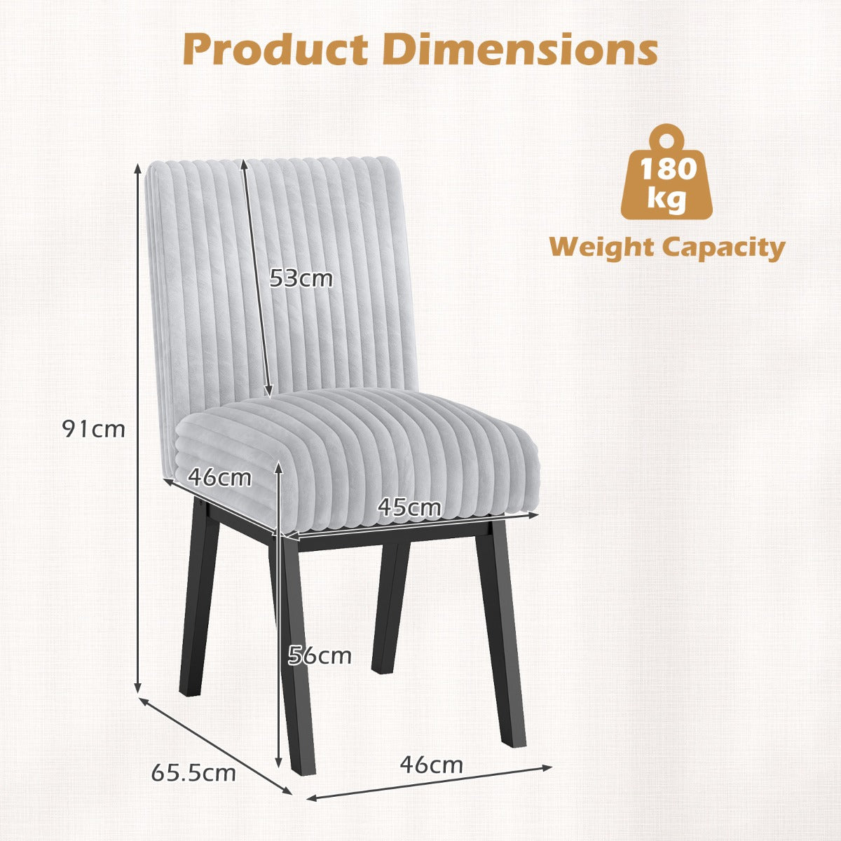 Livsk costway set van 2 eetkamerstoelen keukenstoelen bekleed met stof en gestoffeerde zitting 1 1