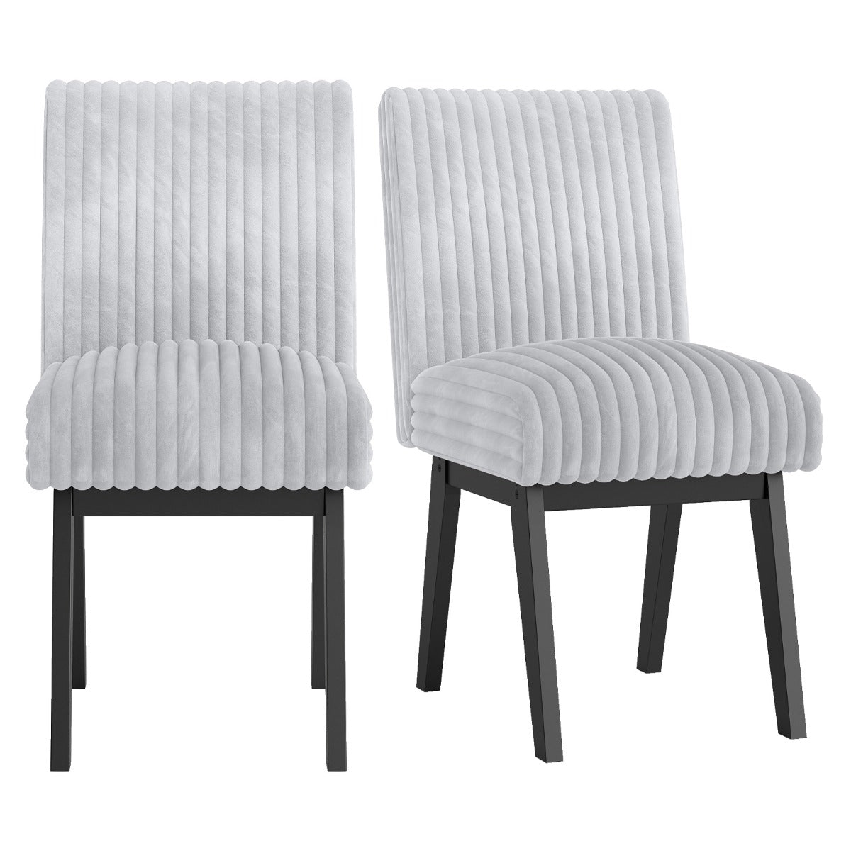 Livsk costway set van 2 eetkamerstoelen keukenstoelen bekleed met stof en gestoffeerde zitting