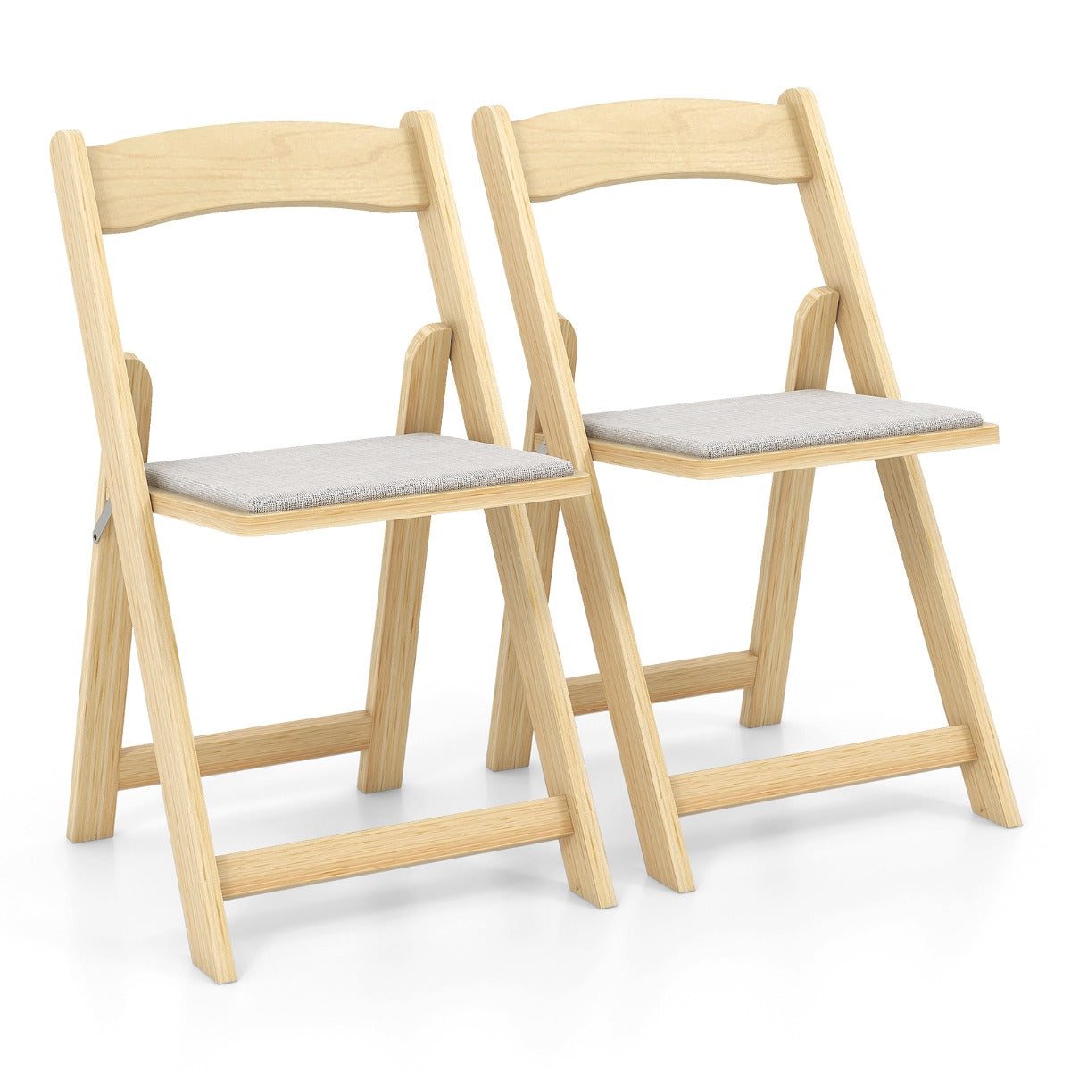 LIVSK Opvouwbare Eetkamerstoelen - Ergonomisch Design - PVC-leer - Rubberhouten Poten - Tot 160 kg - Natuur