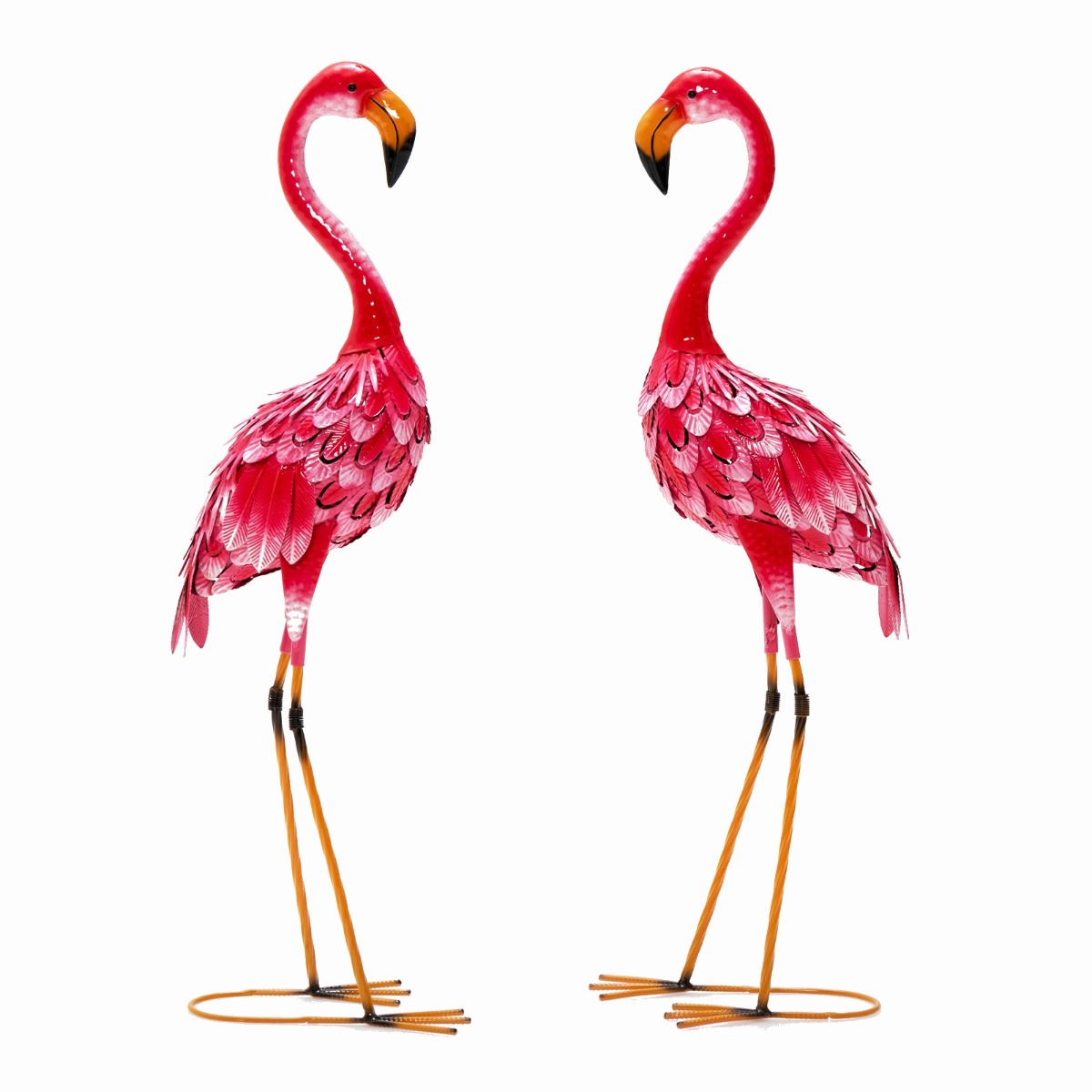 LIVSK Flamingo Beeldjes Set - Sterk Metaal - Waterdicht - Eenvoudige Montage - 20 x 27 x 89 cm - Roze