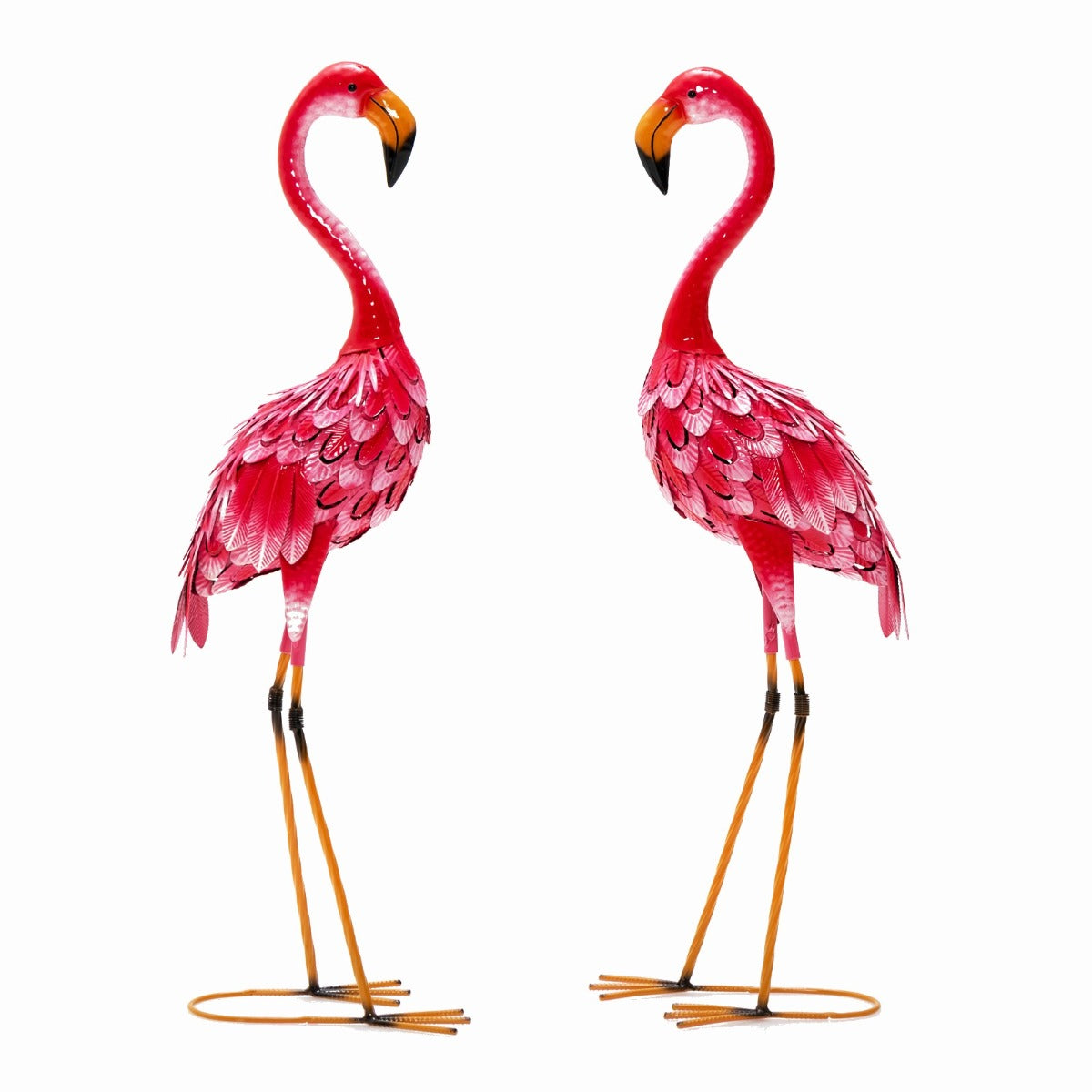 LIVSK Flamingo Beeldjes Set - Sterk Metaal - Waterdicht - Eenvoudige Montage - 20 x 27 x 89 cm - Roze