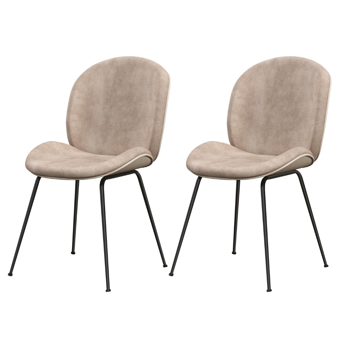 LIVSK Set van 2 Fluwelen Eetkamerstoelen - Ergonomisch Ontwerp - Sterk Metalen Frame - Tot 150 kg - Modern en Comfortabel - Grijs