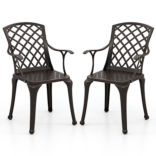 LIVSK Terrasstoelen Set van 2 - Ergonomisch met Ademend Mesh - Verstelbare Voetsteunen - Draagvermogen 150 kg - Koper