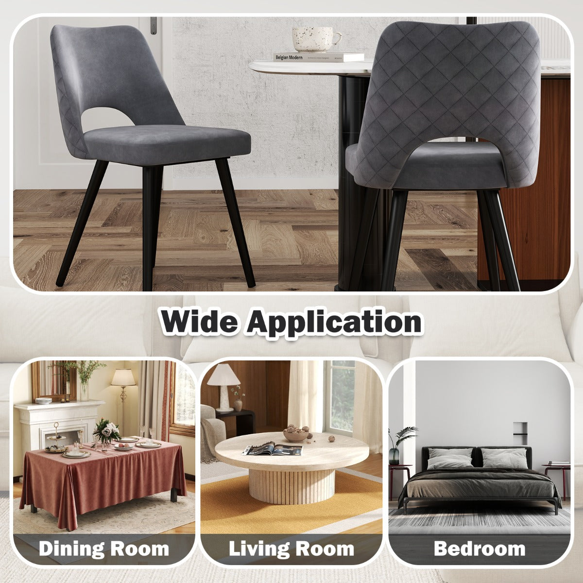 LIVSK Eetkamerstoelen - Comfortabele Zitting met Sponsvulling - Verstelbare Voetsteunen - Elegant Ontwerp - Draagvermogen 150 kg
