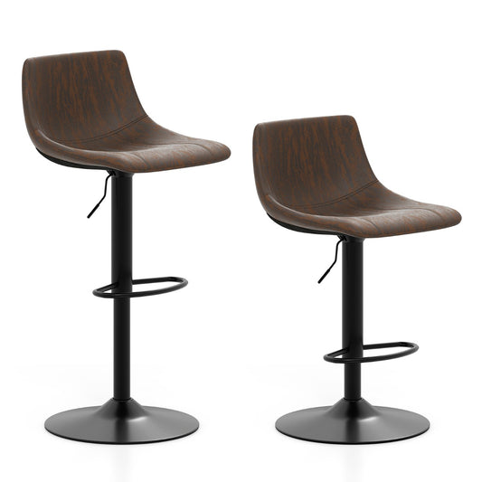 LIVSK Set van 2 Hoogte Verstelbare Barkrukken - 360° Draaibaar - Gewatteerde Fluwelen Kussens - Betrouwbaar Metalen Frame - Zwart