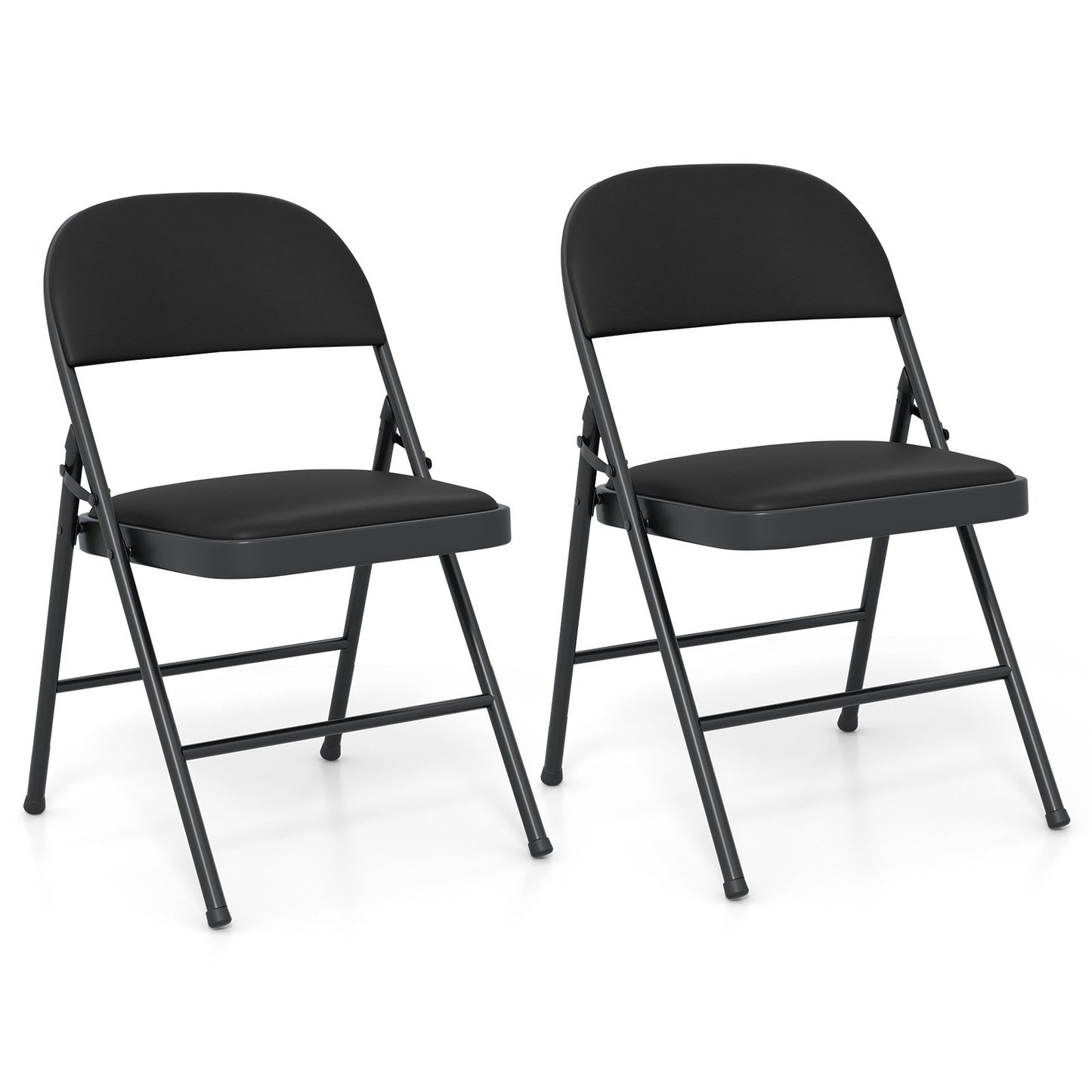 LIVSK Klapstoelen Set - Ergonomische Rugleuning - Hoogwaardig PVC Leer - Ruimtebesparend - Tot 150 kg - Zwart