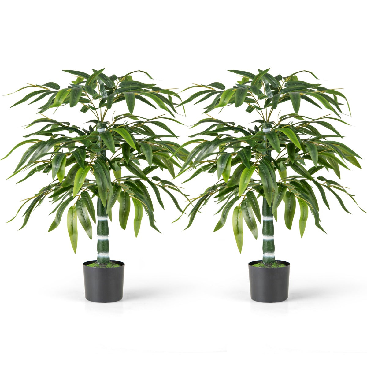 LIVSK Kunstmatige Bamboeboom Set van 2 - Realistisch Design - Flexibele Takken - Duurzaam en Waterdicht - 100 cm - Groen